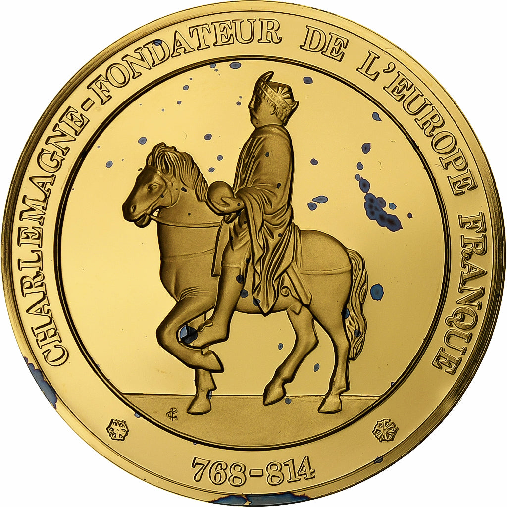 Francja, medal, Karol Wielki, Gold plated silver, L'Histoire de France, MS(63)