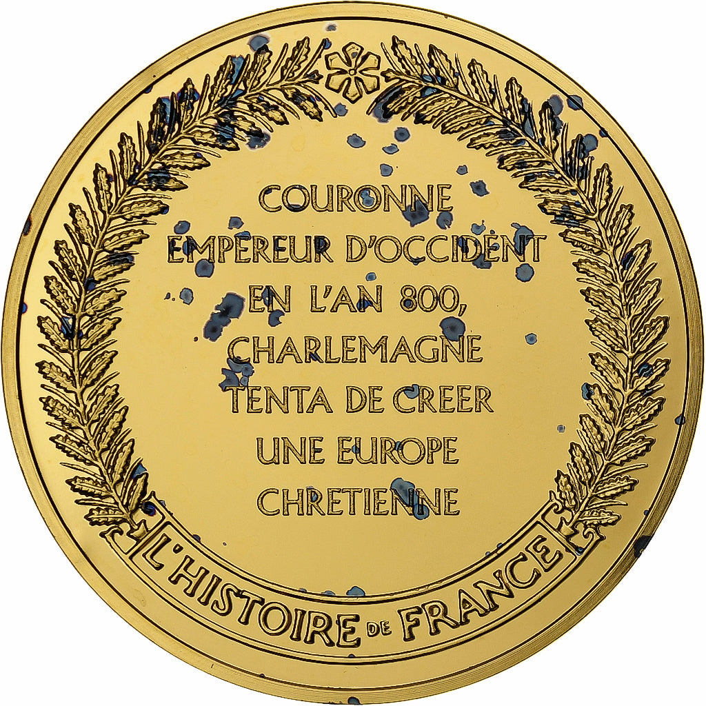 Francja, medal, Karol Wielki, Gold plated silver, L'Histoire de France, MS(63)