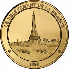 Francia, medalla, Paris - La Tour Eiffel, Gold plated silver, L'Histoire de
