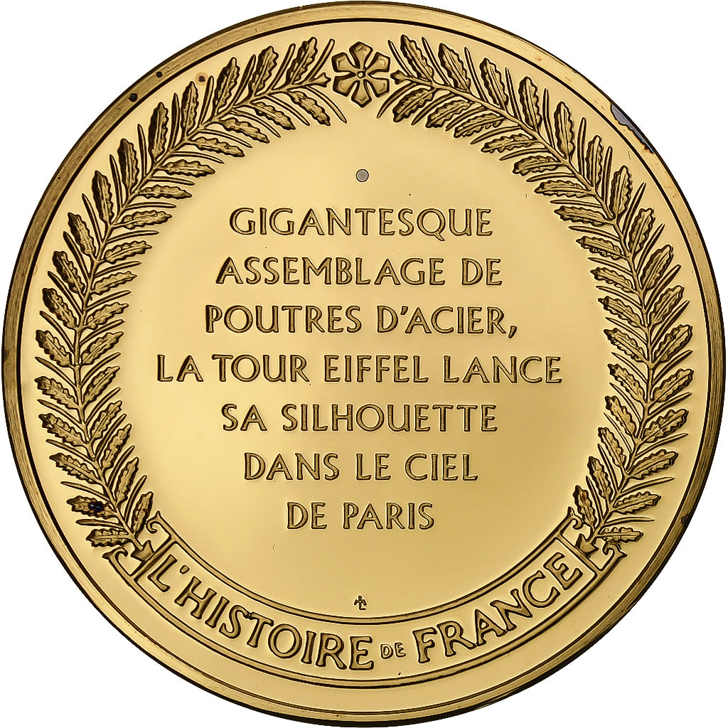 Francia, medalla, Paris - La Tour Eiffel, Gold plated silver, L'Histoire de
