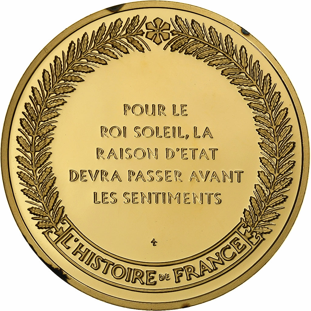France, Médaille, Louis XIV, Gold plated silver, L'Histoire de France, SPL
