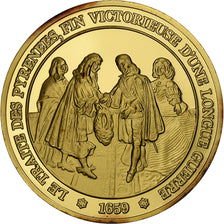 Francia, medalla, Traité des Pyrénees, Gold plated silver, L'Histoire de