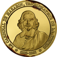 Francja, medal, Cardinal de Mazarin, Gold plated silver, L'Histoire de France