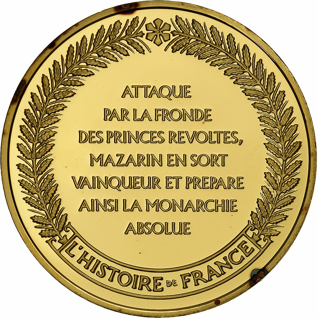 Francja, medal, Cardinal de Mazarin, Gold plated silver, L'Histoire de France