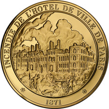 Francia, medalla, Paris - Hotel de ville, Gold plated silver, L'Histoire de