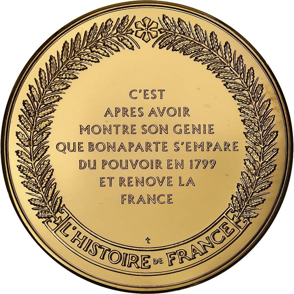 France, Medal, Napoléon Bonaparte, Gold plated silver, L'Histoire de France