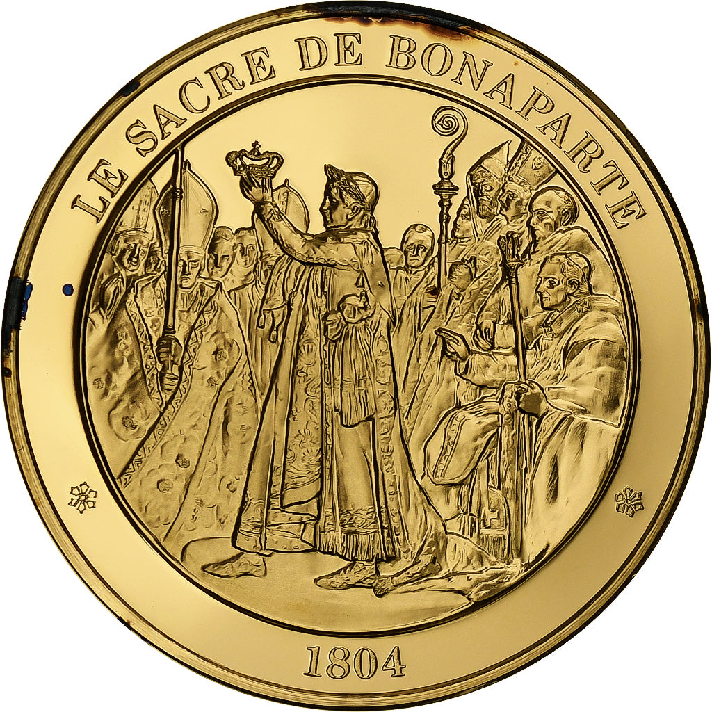 France, Médaille, Le Sacre de Napoléon Bonaparte, Gold plated silver