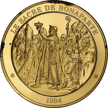 France, Médaille, Le Sacre de Napoléon Bonaparte, Gold plated silver