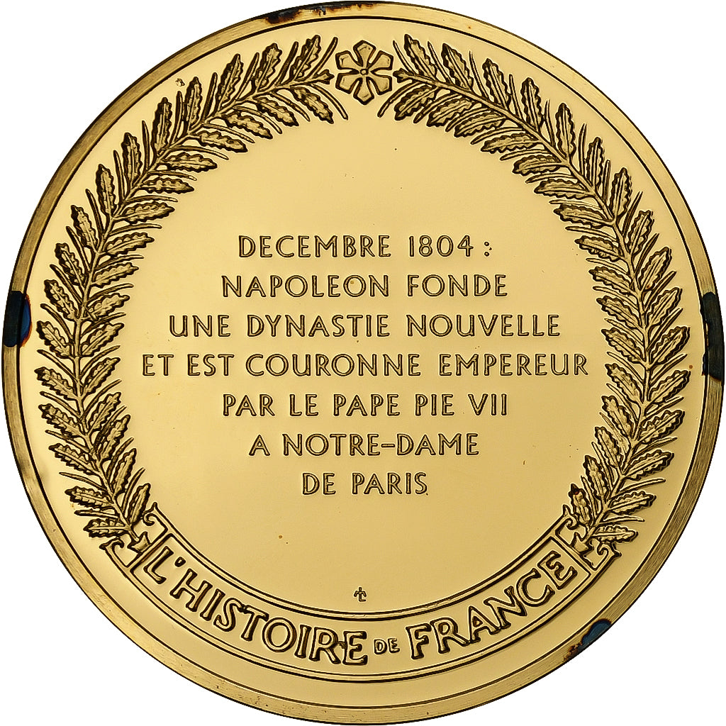 France, Médaille, Le Sacre de Napoléon Bonaparte, Gold plated silver