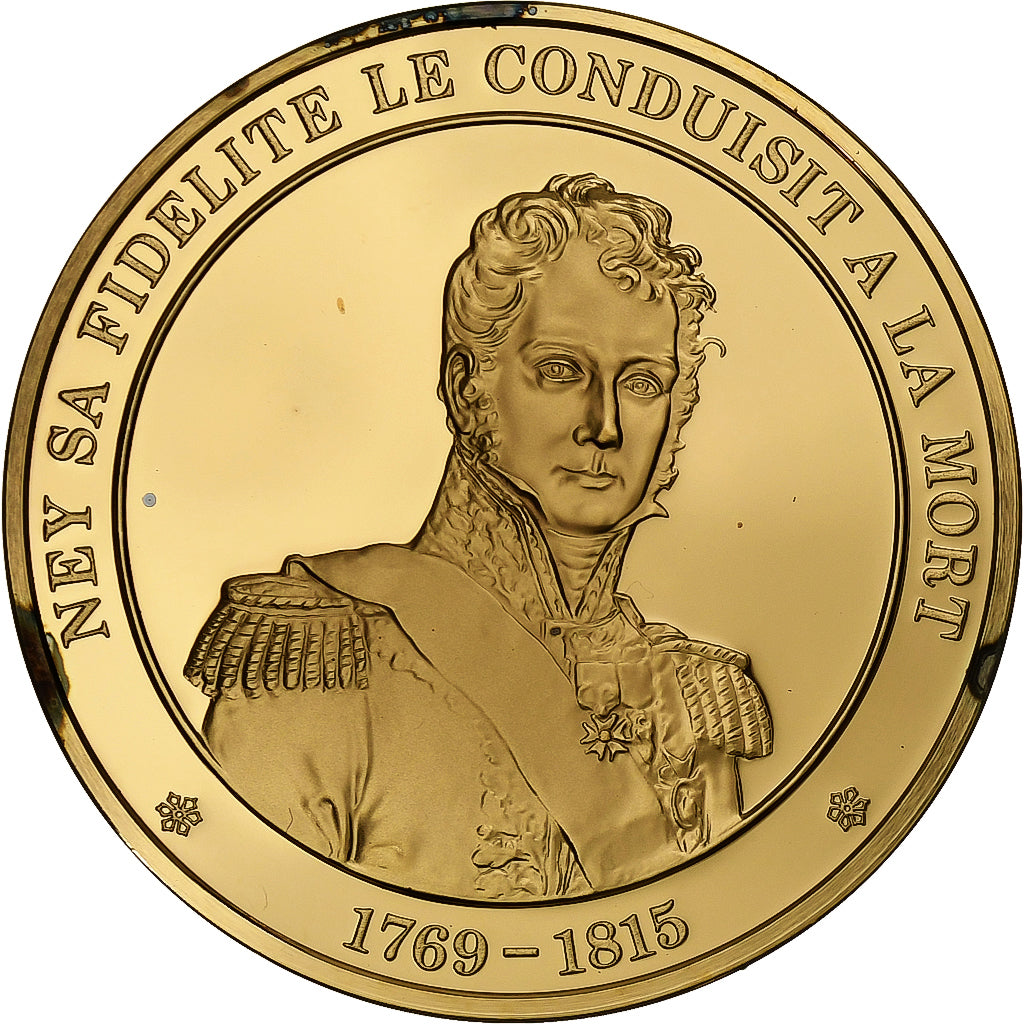 France, Medal, Michel Ney, Gold plated silver, L'Histoire de France, MS(63)