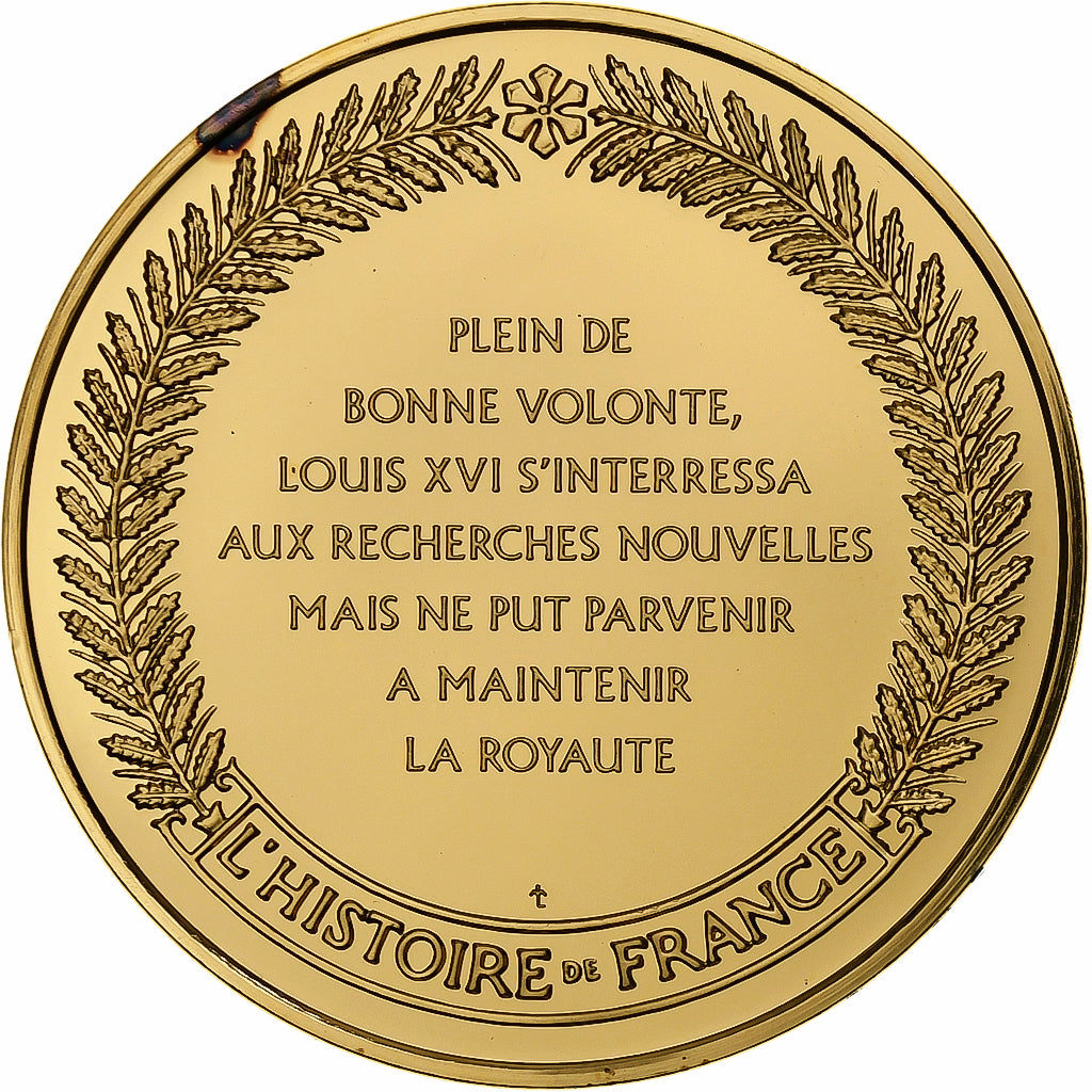 Francja, medal, Ludwik XVI, Gold plated silver, L'Histoire de France, MS(63)