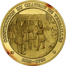 France, Medal, Construction du Château de Versailles, Gold plated silver