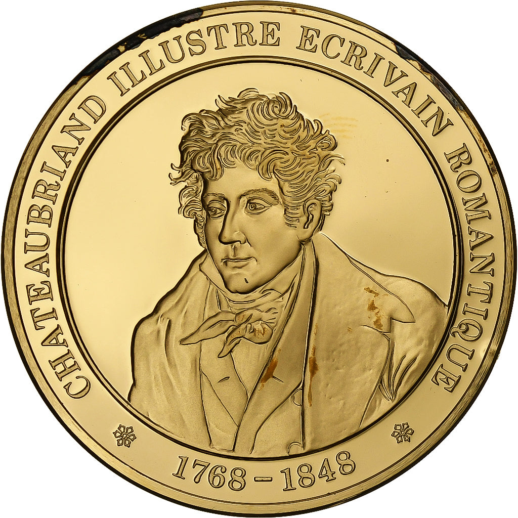 Frankrijk, Medaille, Chateaubriand, Gold plated silver, L'Histoire de France