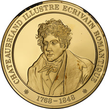 Frankrijk, Medaille, Chateaubriand, Gold plated silver, L'Histoire de France