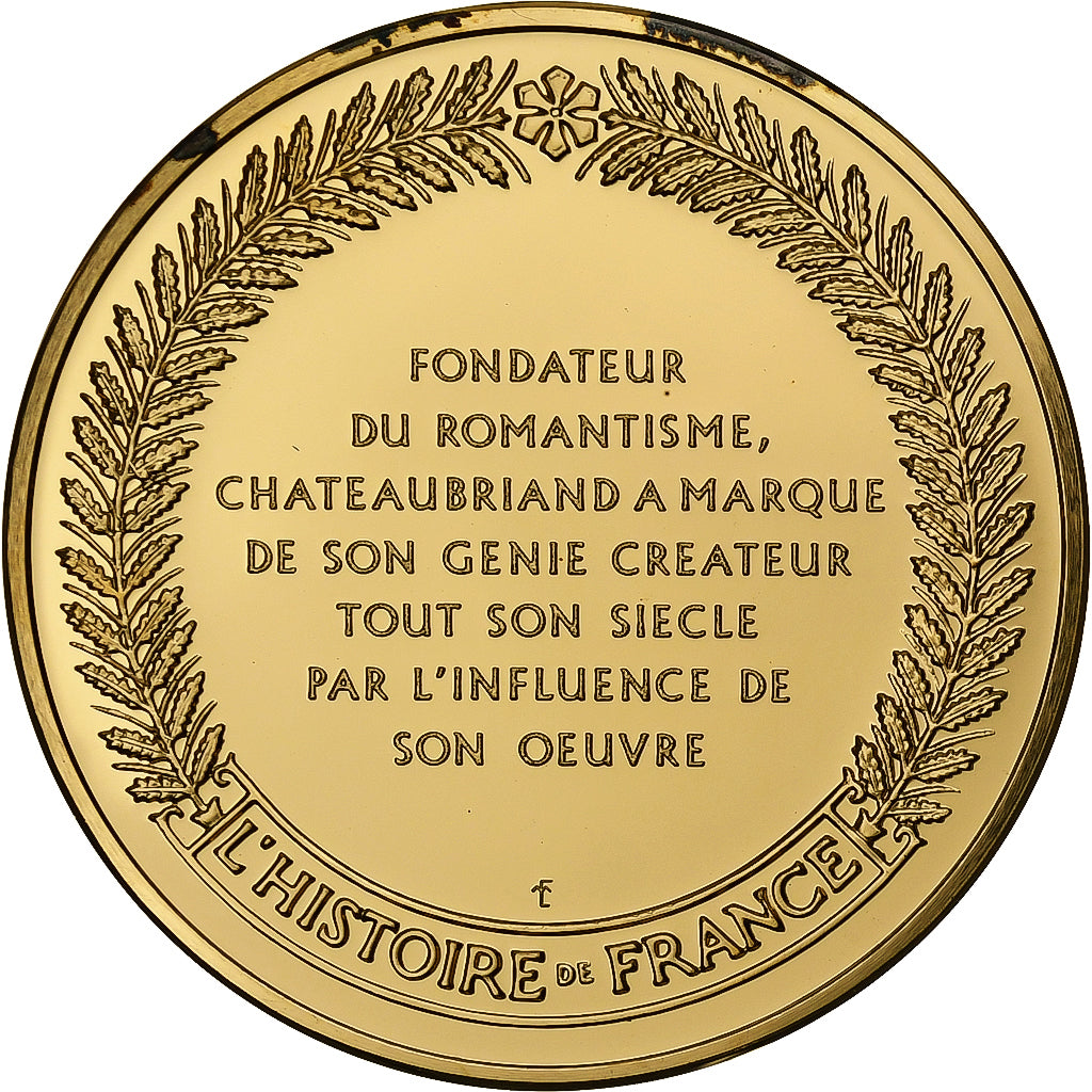 Frankrijk, Medaille, Chateaubriand, Gold plated silver, L'Histoire de France