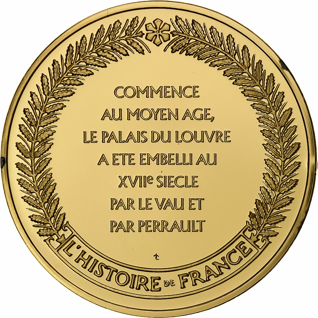 France, Medal, Le Louvre, Palais des Rois, Gold plated silver, MS(63)