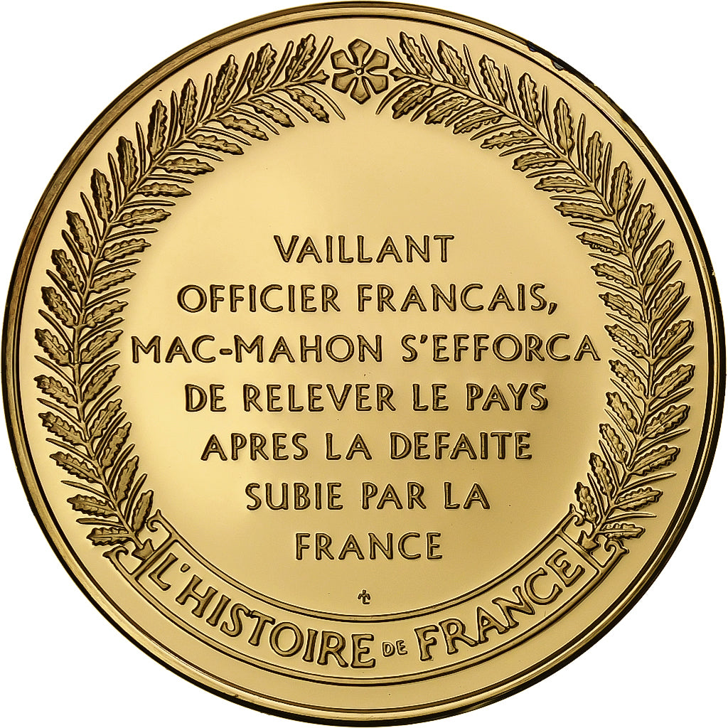 France, Medal, Mac Mahon, Gold plated silver, L'Histoire de France, MS(63)