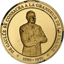 Francia, medaglia, Charles de Gaulle, Gold plated silver, L'Histoire de France