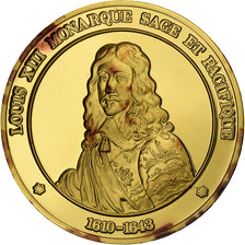 Francja, medal, Ludwik XIII, Gold plated silver, L'Histoire de France, MS(63)