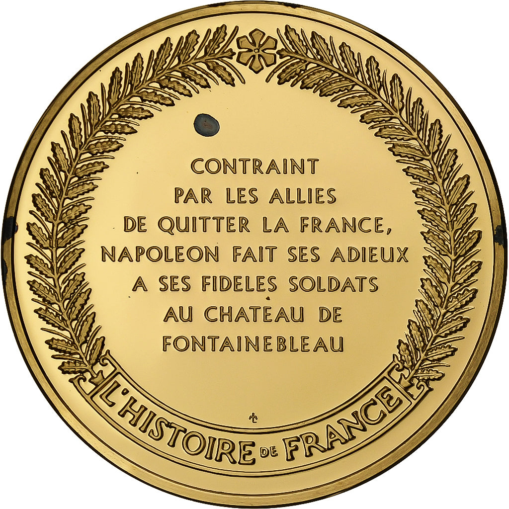 France, Médaille, Napoléon Ier, Adieux de Fontainebleau (1814), Gold plated