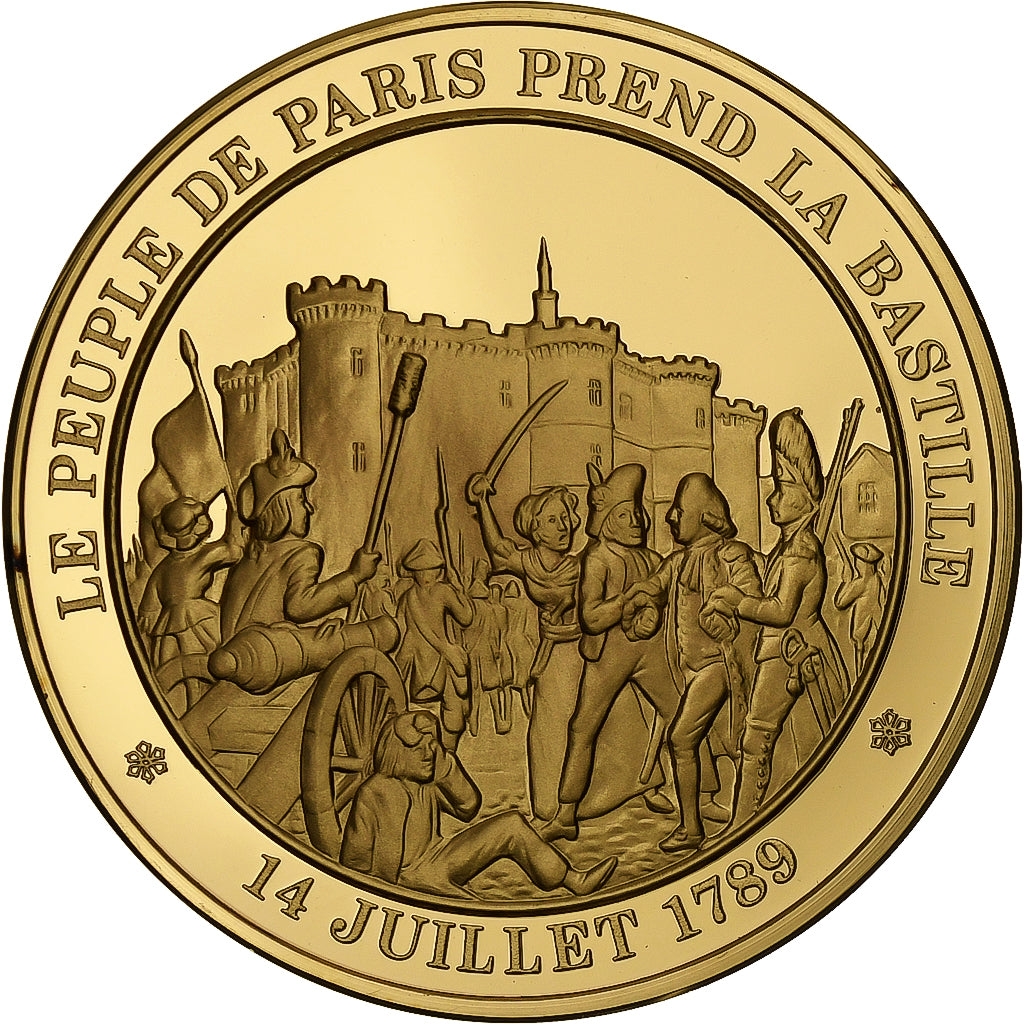 Francja, medal, Prise de la Bastille, Gold plated silver, L'Histoire de France