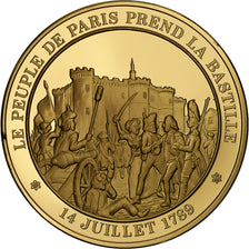 Francja, medal, Prise de la Bastille, Gold plated silver, L'Histoire de France