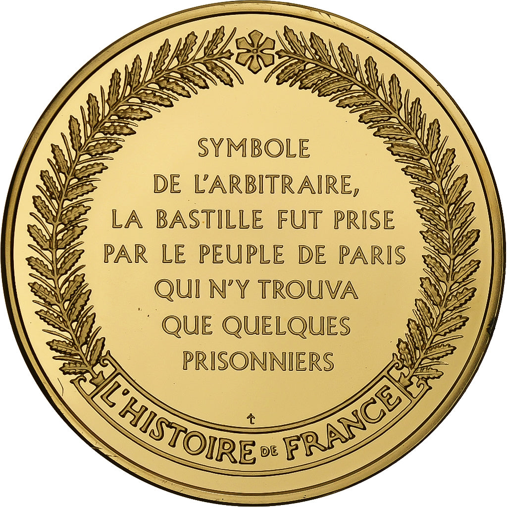 Francja, medal, Prise de la Bastille, Gold plated silver, L'Histoire de France
