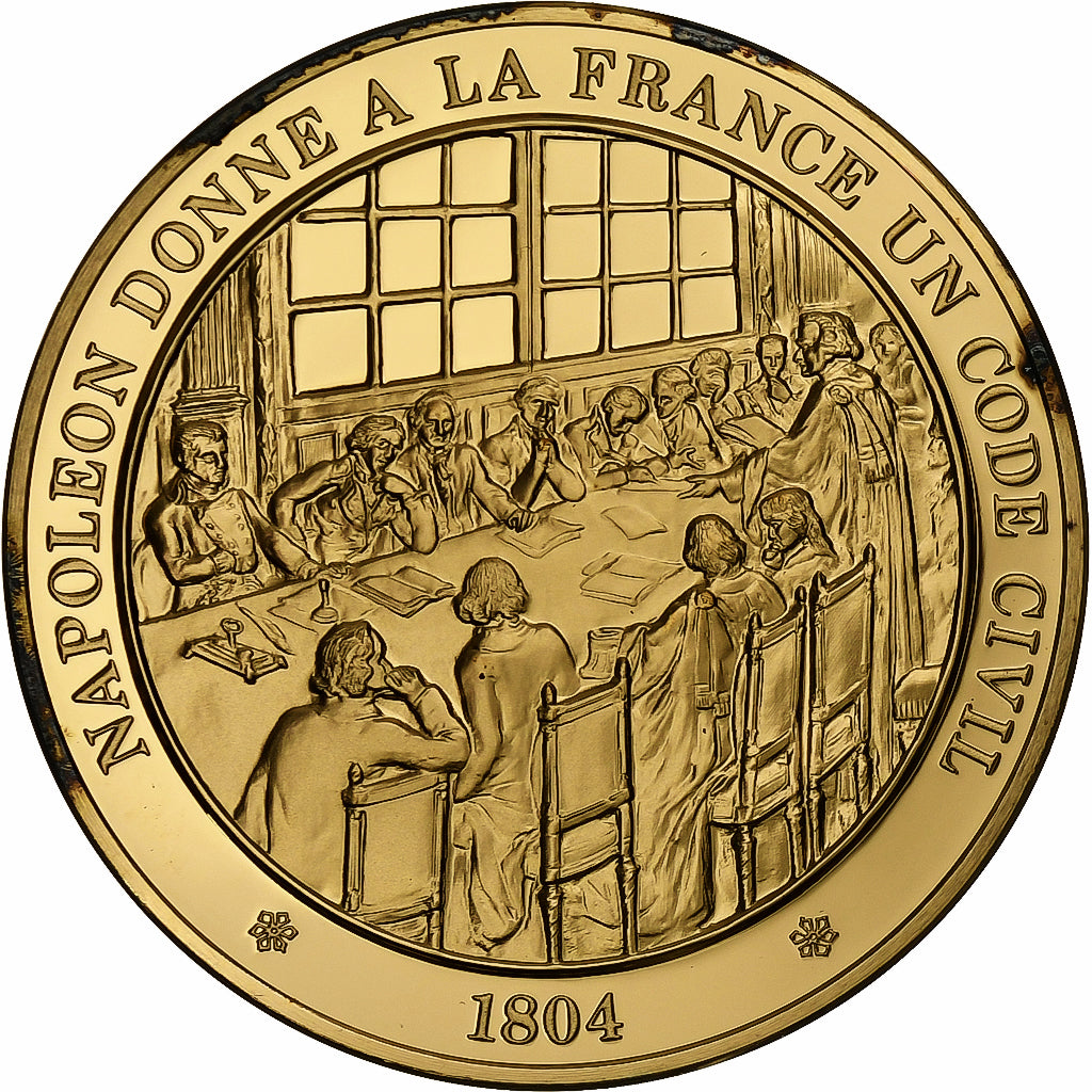 France, Medal, Napoléon, Code Civil, Gold plated silver, L'Histoire de France