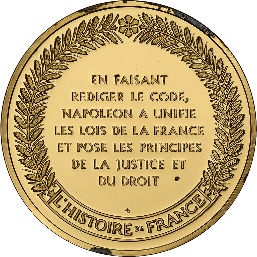 France, Medal, Napoléon, Code Civil, Gold plated silver, L'Histoire de France