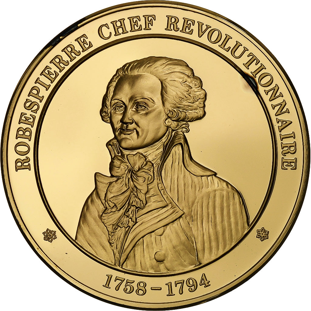 France, Medal, Robespierre, Gold plated silver, L'Histoire de France, MS(63)