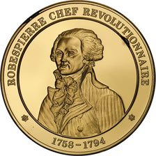 France, Medal, Robespierre, Gold plated silver, L'Histoire de France, MS(63)