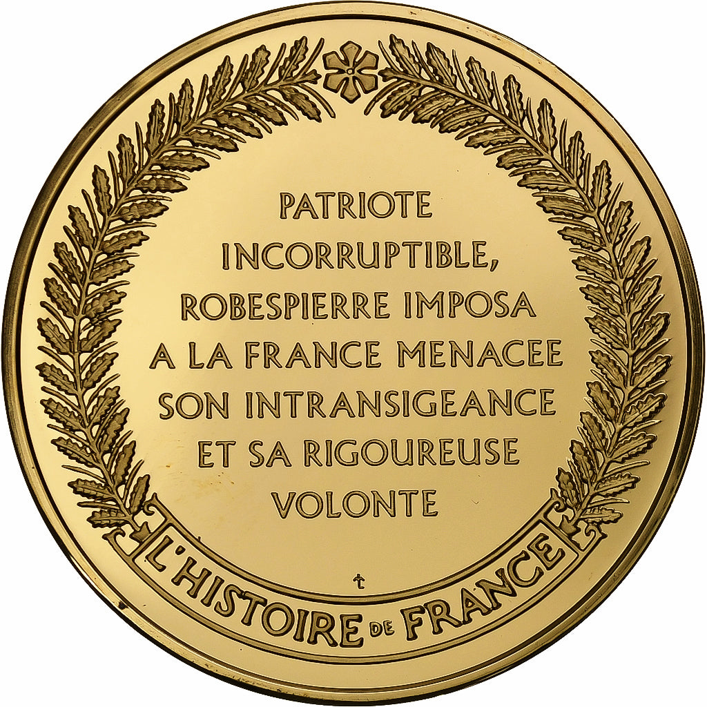 France, Medal, Robespierre, Gold plated silver, L'Histoire de France, MS(63)