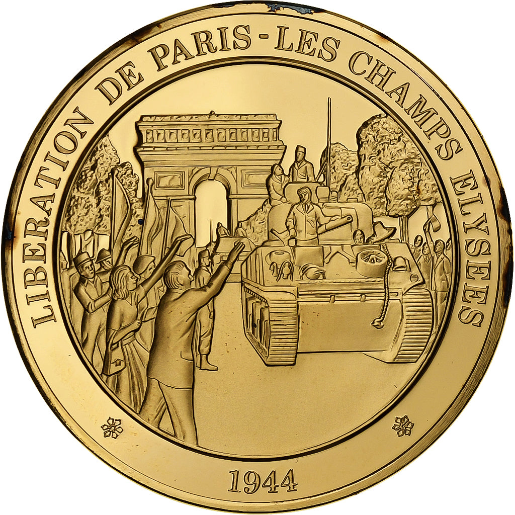 Francia, medalla, LIbération de Paris, Gold plated silver, L'Histoire de