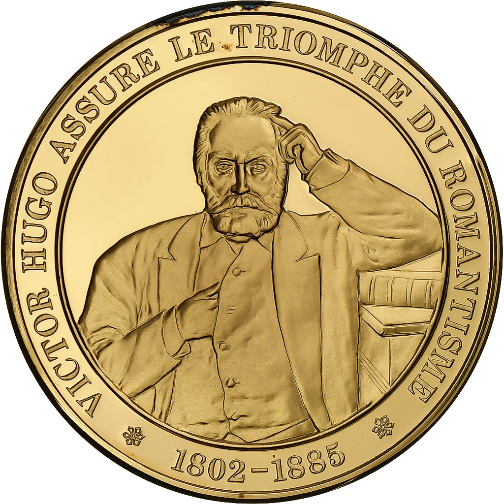 Francia, medalla, Victor Hugo, Gold plated silver, L'Histoire de France, SC