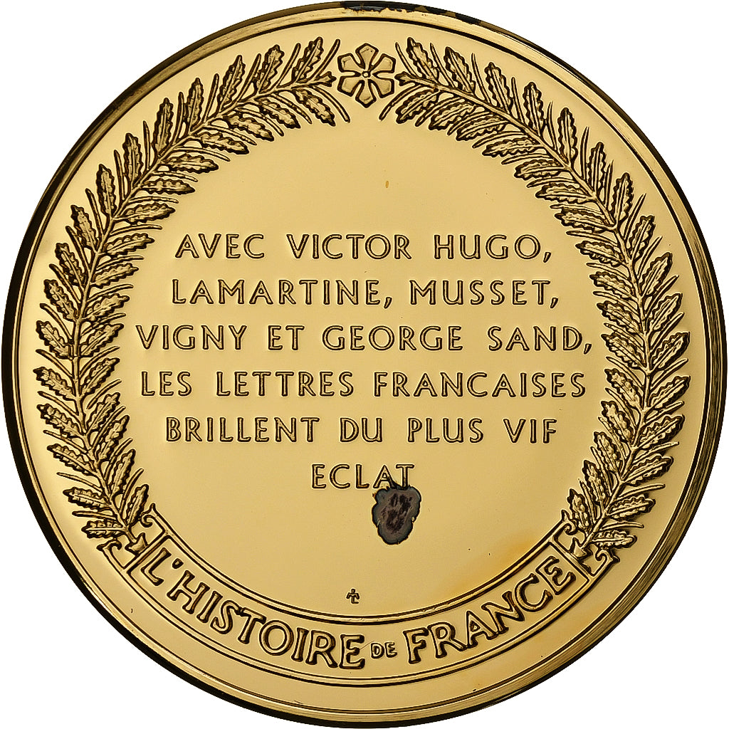 Francia, medalla, Victor Hugo, Gold plated silver, L'Histoire de France, SC