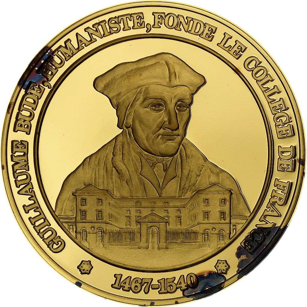 Frankrijk, Medaille, Guillaume Bude, Gold plated silver, L'Histoire de France