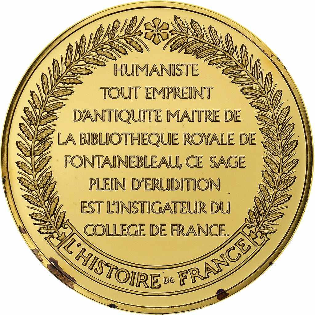 Frankrijk, Medaille, Guillaume Bude, Gold plated silver, L'Histoire de France