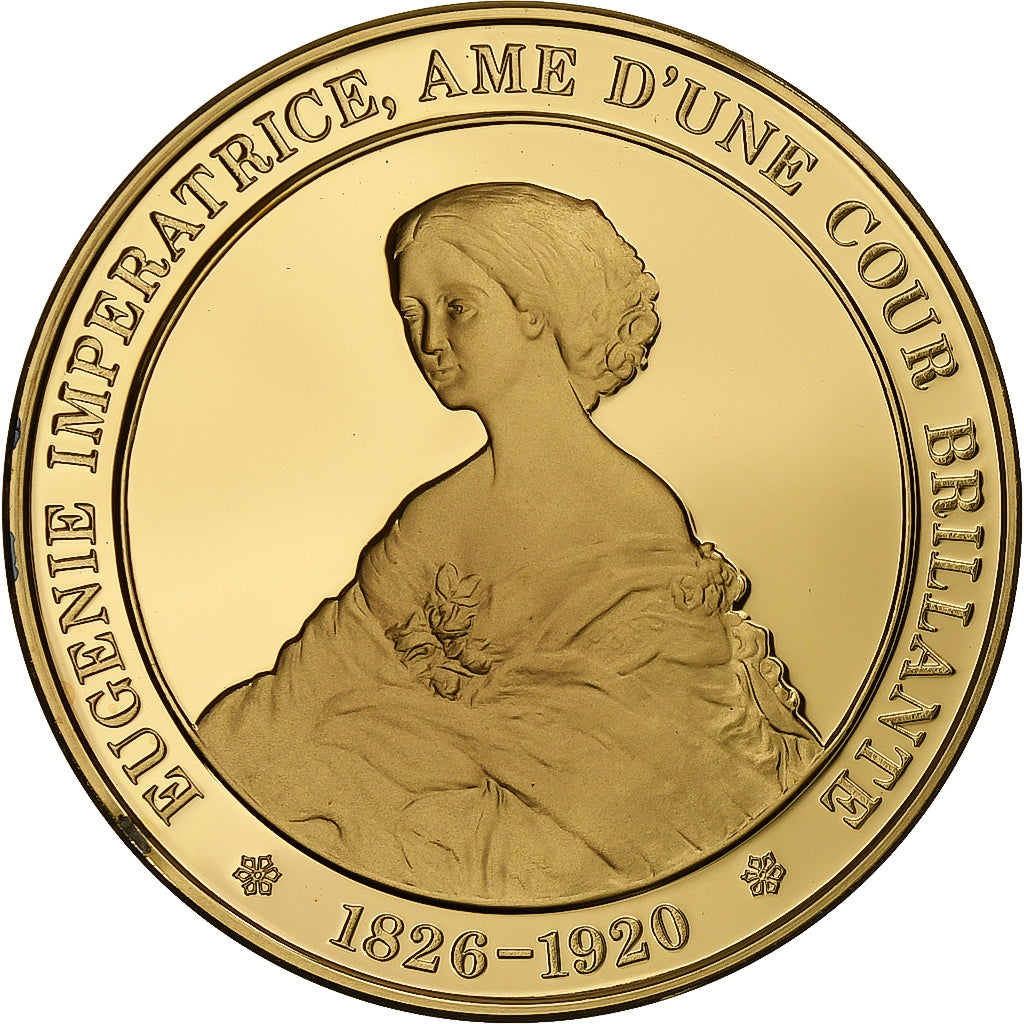 Francia, medalla, Impératrice Eugénie, Gold plated silver, L'Histoire de