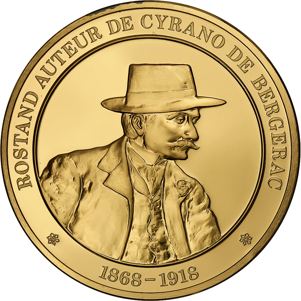 Francia, medaglia, Rostand, Gold plated silver, L'Histoire de France, SPL