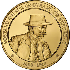 Francia, medaglia, Rostand, Gold plated silver, L'Histoire de France, SPL