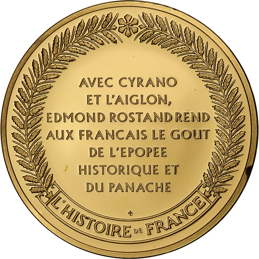 Francia, medaglia, Rostand, Gold plated silver, L'Histoire de France, SPL