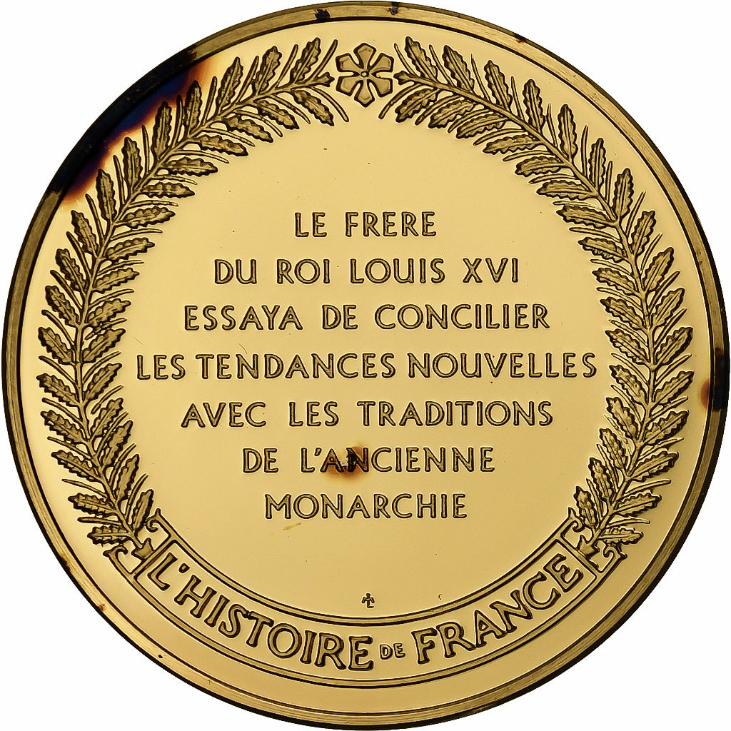 France, Medal, Louis XVIII, Gold plated silver, L'Histoire de France, MS(63)
