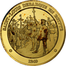 France, Medal, Saint Louis, Gold plated silver, L'Histoire de France, MS(63)