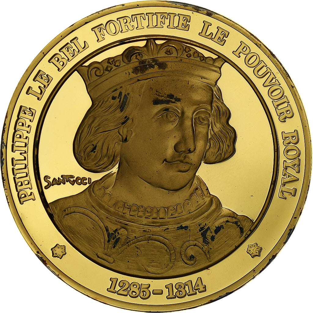 Frankrijk, Medaille, Philippe le Bel, Gold plated silver, L'Histoire de France