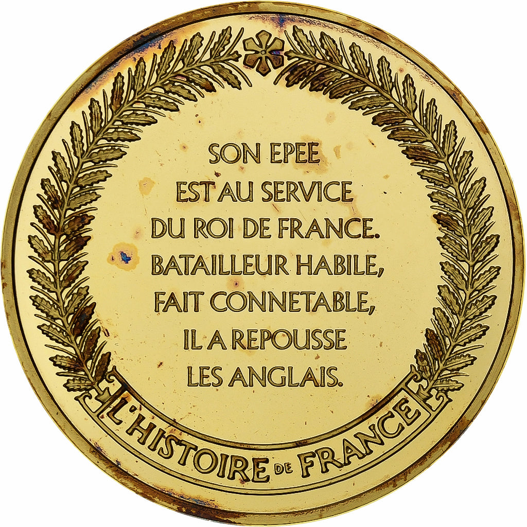 Francja, medal, Du Guesclin, Gold plated silver, L'Histoire de France, MS(63)