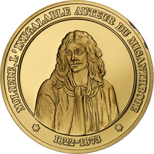 France, Medal, Molière, Gold plated silver, L'Histoire de France, MS(63)