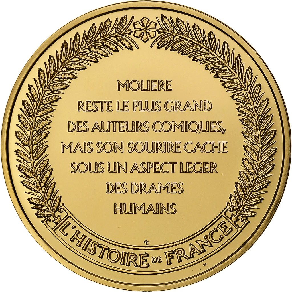 France, Medal, Molière, Gold plated silver, L'Histoire de France, MS(63)