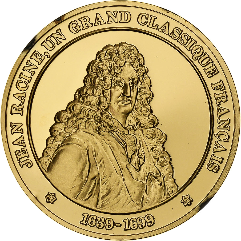 Frankreich, Medaille, Jean Racine, Gold plated silver, L'Histoire de France, UNZ