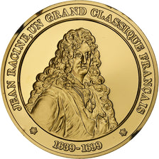 Frankreich, Medaille, Jean Racine, Gold plated silver, L'Histoire de France, UNZ
