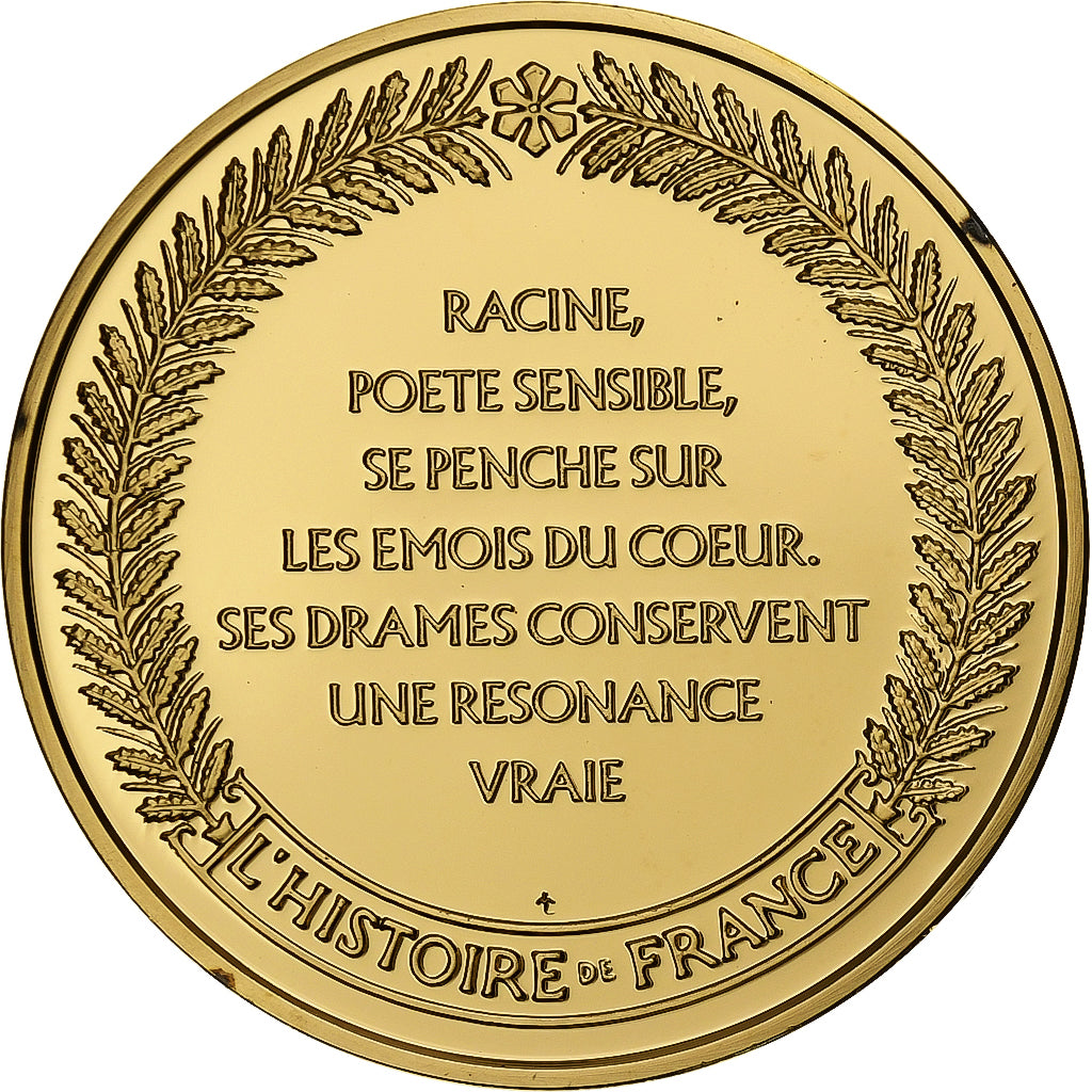 Frankreich, Medaille, Jean Racine, Gold plated silver, L'Histoire de France, UNZ